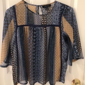 Primark Size 10 flowy patterned Peasant Blouse